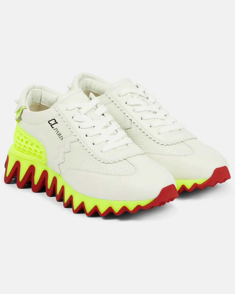 Christian Louboutin Sneakers Loubishark in pelle Bianco