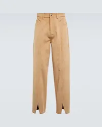 Nanushka Pantaloni in suede di pelle rigenerata Beige