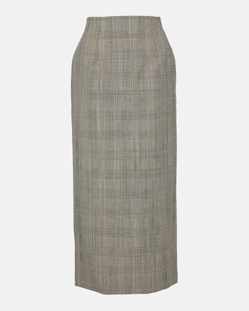WARDROBE.NYC Gonna midi in lana principe di galles Grigio