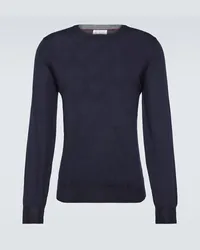 Brunello Cucinelli Pullover in lana e cashmere Blu