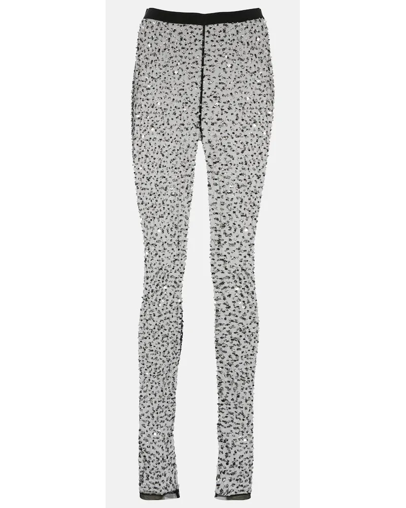Isabel Marant Leggings Tanael con cristalli Argento