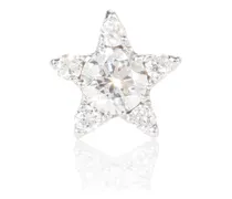 Orecchino singolo Diamond Star in oro bianco 18kt con diamanti