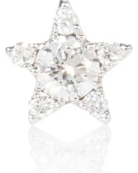 Maria Tash Orecchino singolo Diamond Star in oro bianco 18kt con diamanti Bianco