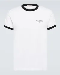 Valentino Garavani T-shirt in jersey di cotone con logo Bianco