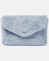 Max Mara Clutch in teddy di alpaca, lana e seta Blu