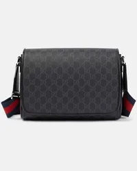 Gucci Borsa a tracolla GG canvas con pelle Nero