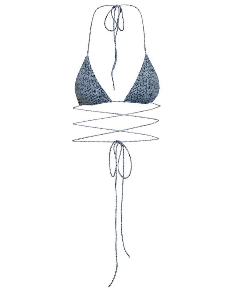 Magda Butrym Top bikini con logo Blu