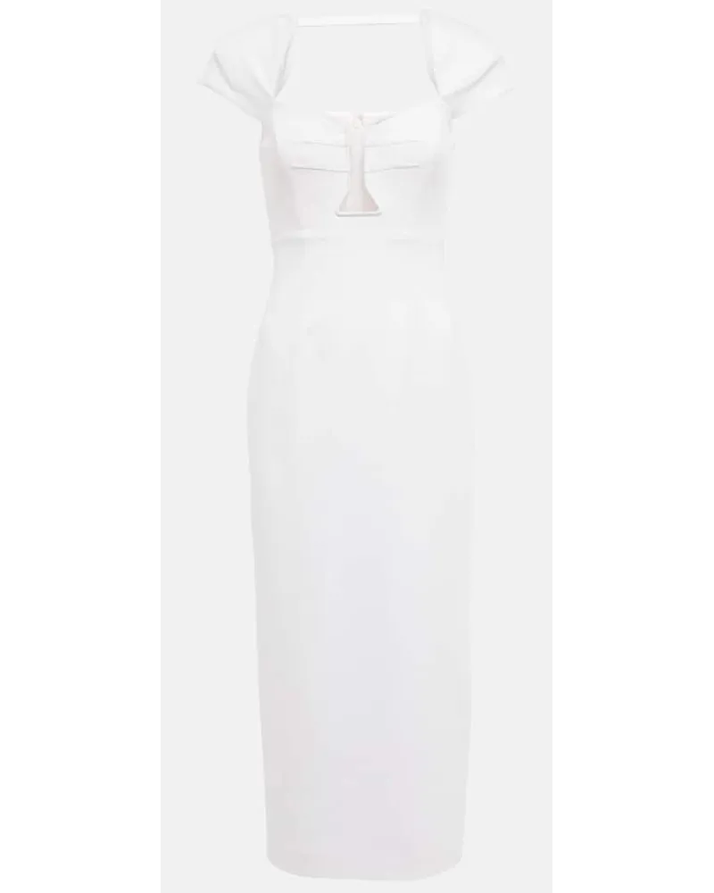 Roland Mouret Abito midi con maniche ad aletta Bianco