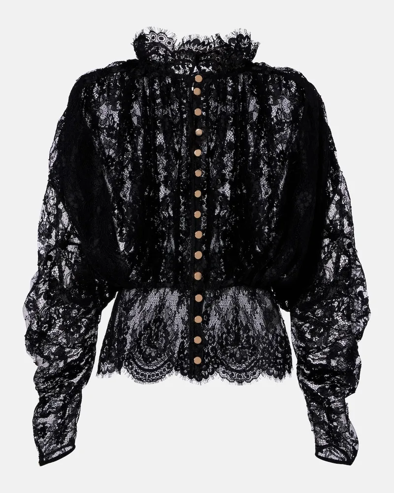 Self-Portrait Blusa in pizzo Nero