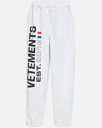 VETEMENTS Pantaloni sportivi in misto cotone Bianco