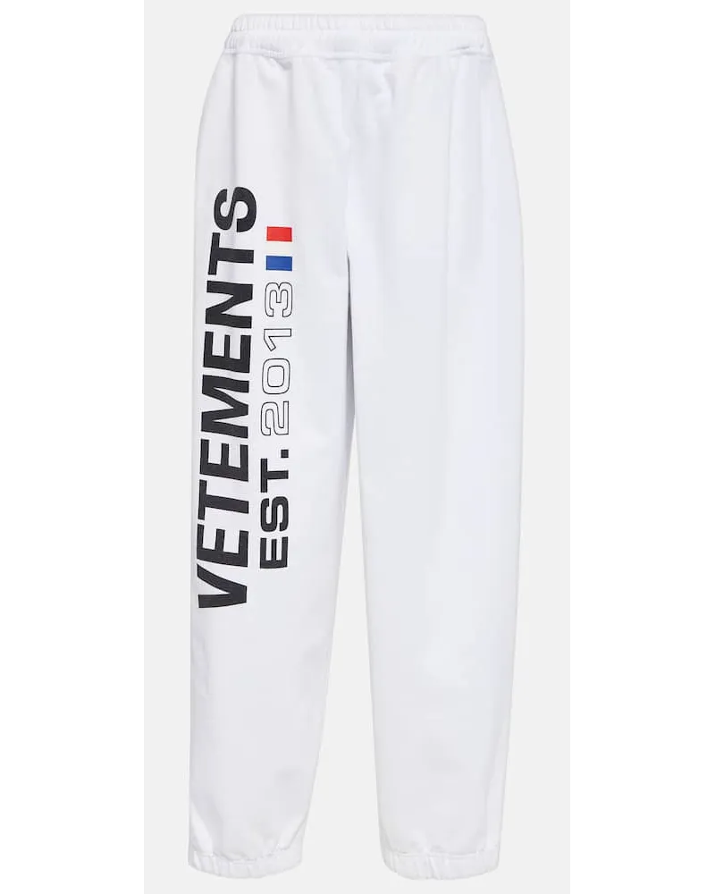 VETEMENTS Pantaloni sportivi in misto cotone Bianco