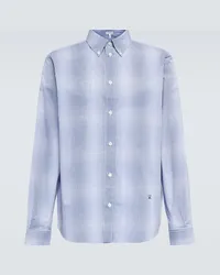 Loewe Camicia in popeline di cotone a quadri Blu