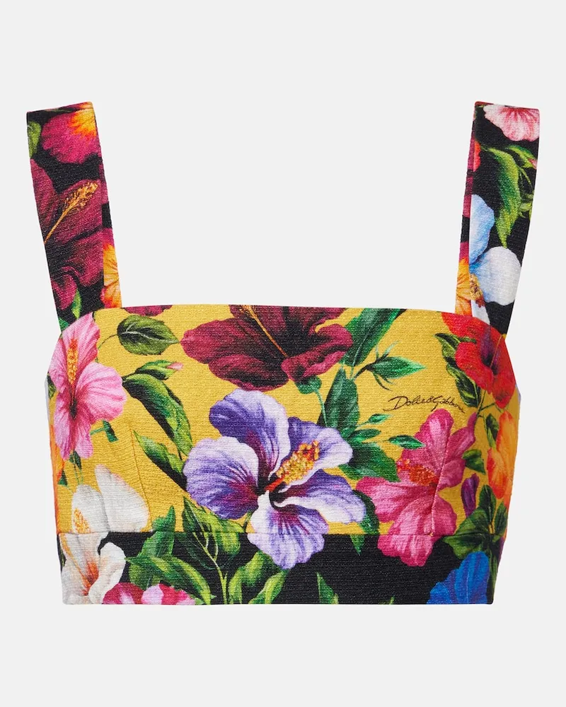 Dolce & Gabbana Top cropped con stampa floreale Multicolore