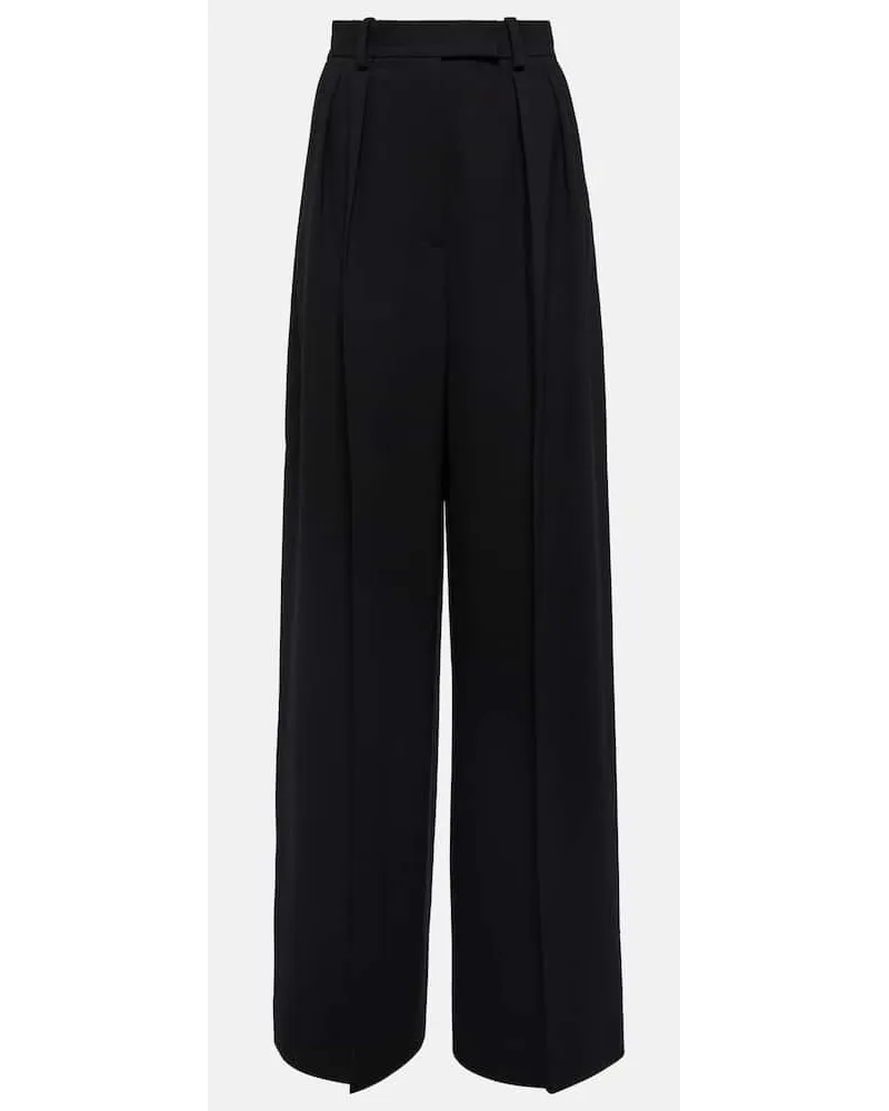 KHAITE Pantaloni Teyana a gamba larga Nero