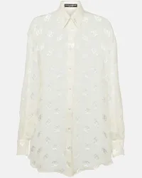 Dolce & Gabbana Camicia Burnout in seta Bianco