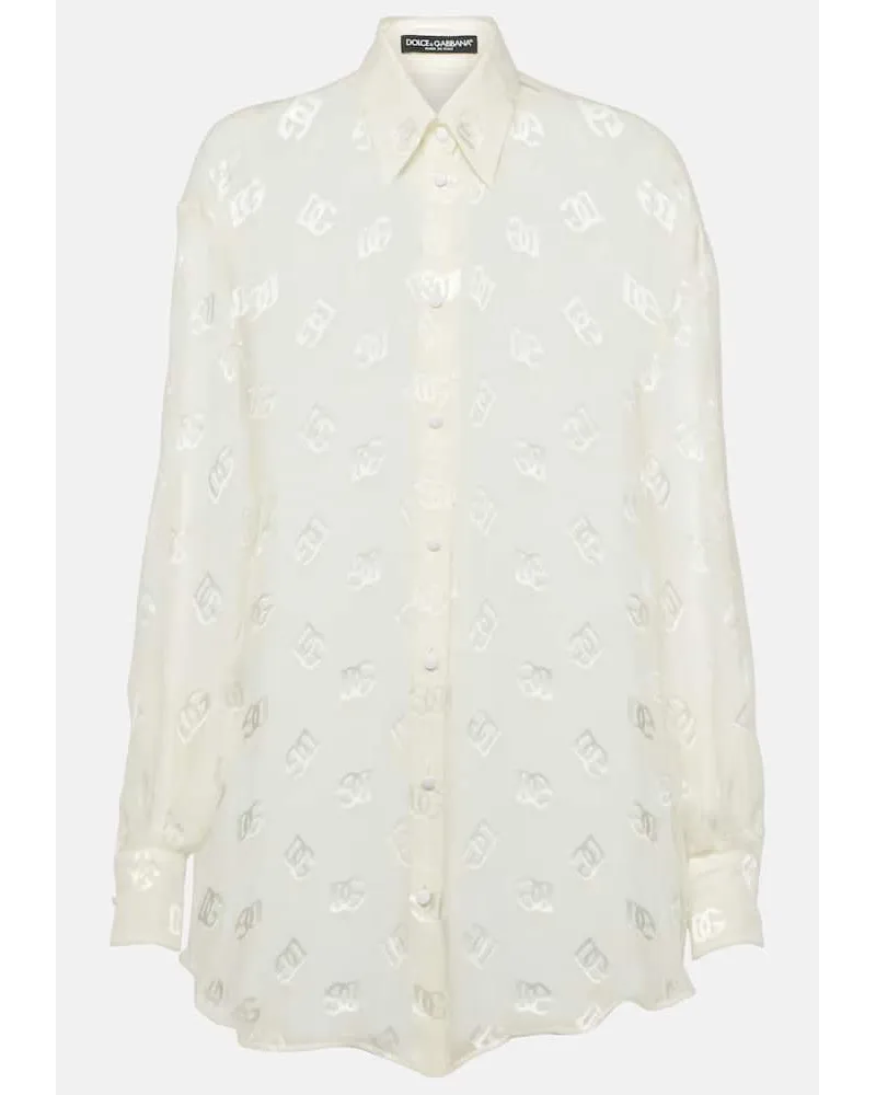 Dolce & Gabbana Camicia Burnout in seta Bianco