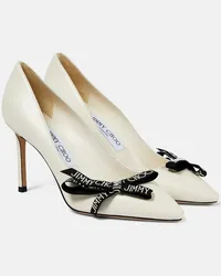 Jimmy Choo Pumps Romy 85 in pelle con fiocco Beige