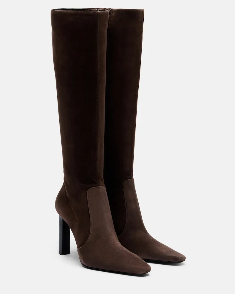 Saint Laurent Stivali Francoise in suede Marrone