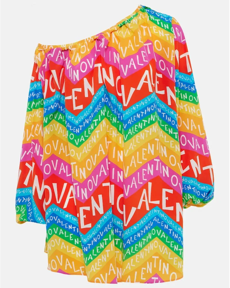 Valentino Garavani Miniabito Valentino Chevron 24 in seta Multicolore