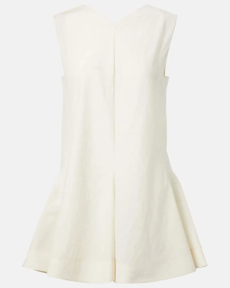 KHAITE Abito corto Mel in seta e cotone Bianco