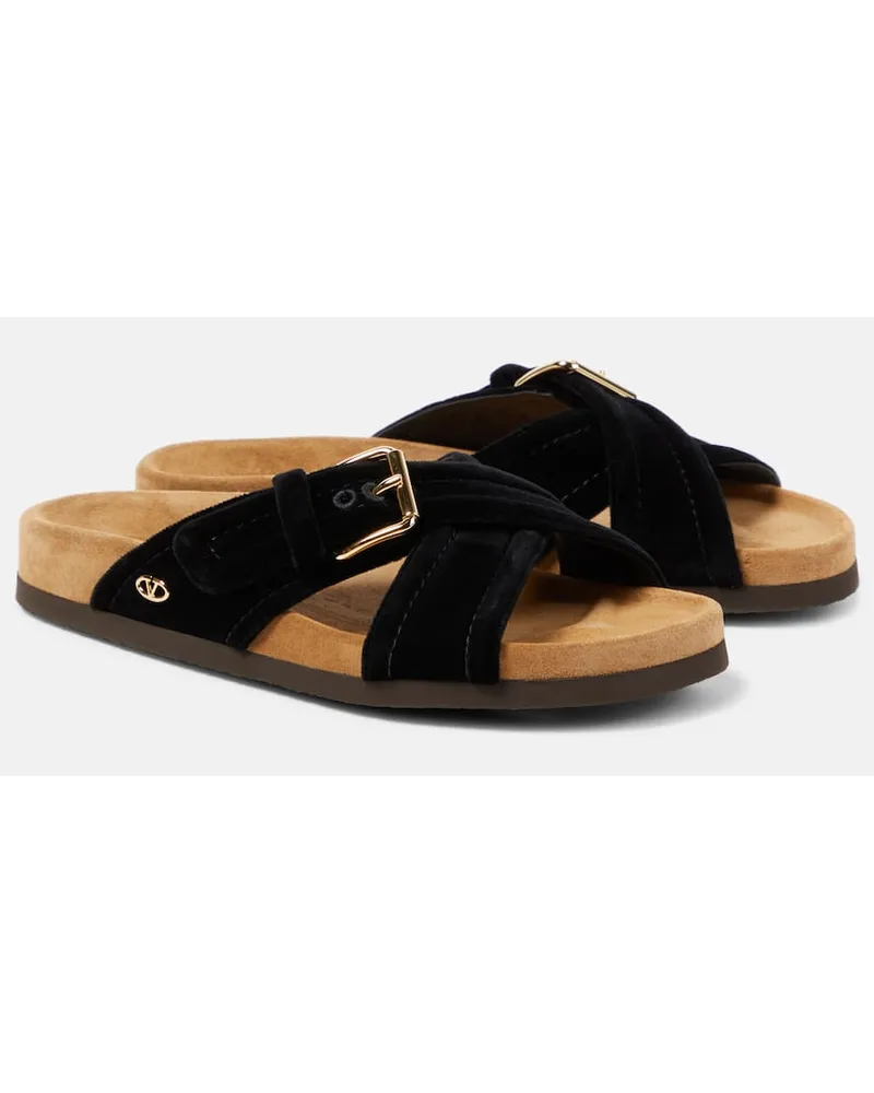 Valentino Garavani Sandali Fussfriend in velluto Nero