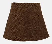 Shorts a vita alta in lana