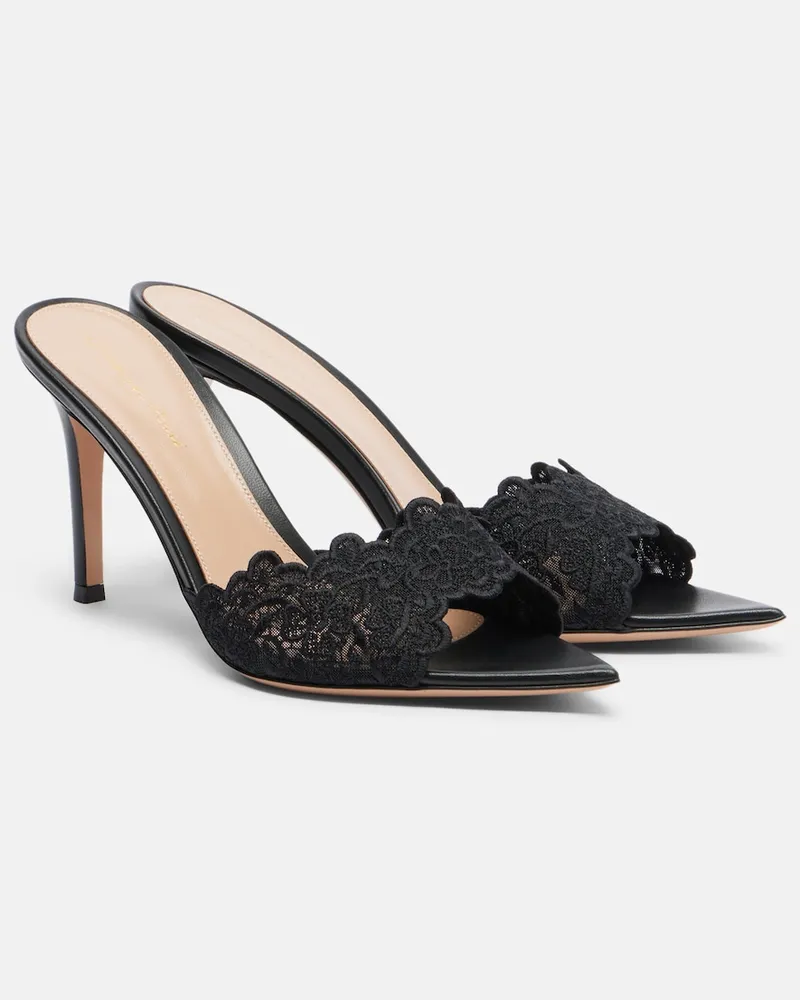 Gianvito Rossi Mules Yvonne in pizzo Nero