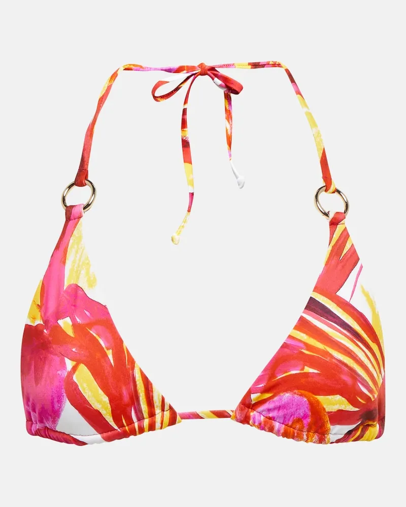 Louisa Ballou Top bikini Mini Ring con stampa Multicolore