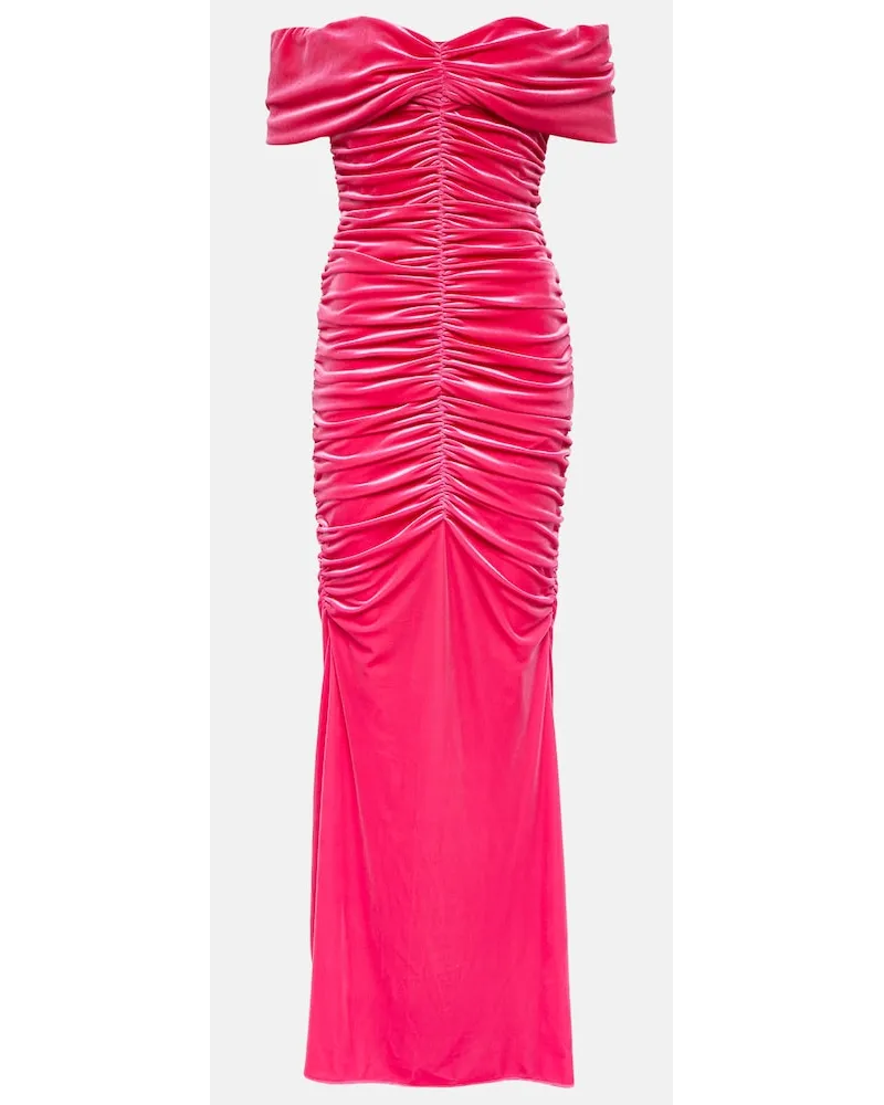 Monique Lhuillier Abito lungo in velluto Rosa