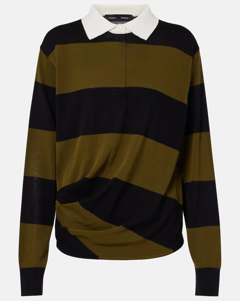 Proenza Schouler Polo Corinna in cotone a righe Nero