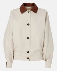 Loro Piana Bomber Kiefer in lana e cashmere Beige