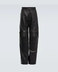 Balenciaga Pantaloni biker in pelle Nero