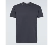 Valentino Garavani T-shirt Rockstud in jersey di cotone Blu