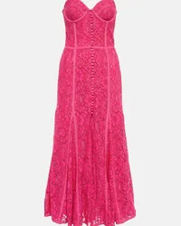 COSTARELLOS Maxi abito bustier Elodie in pizzo Rosa