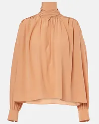 Chloé Chloé Blusa in georgette di seta Beige