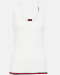 Gucci Tank top in cashmere e seta a coste Bianco