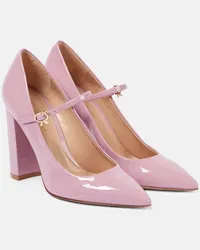 Gianvito Rossi Pumps Ribbon Jane 100 in vernice Rosa