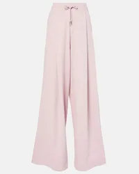 Dries van Noten Pantaloni sportivi in cotone a gamba larga Rosa