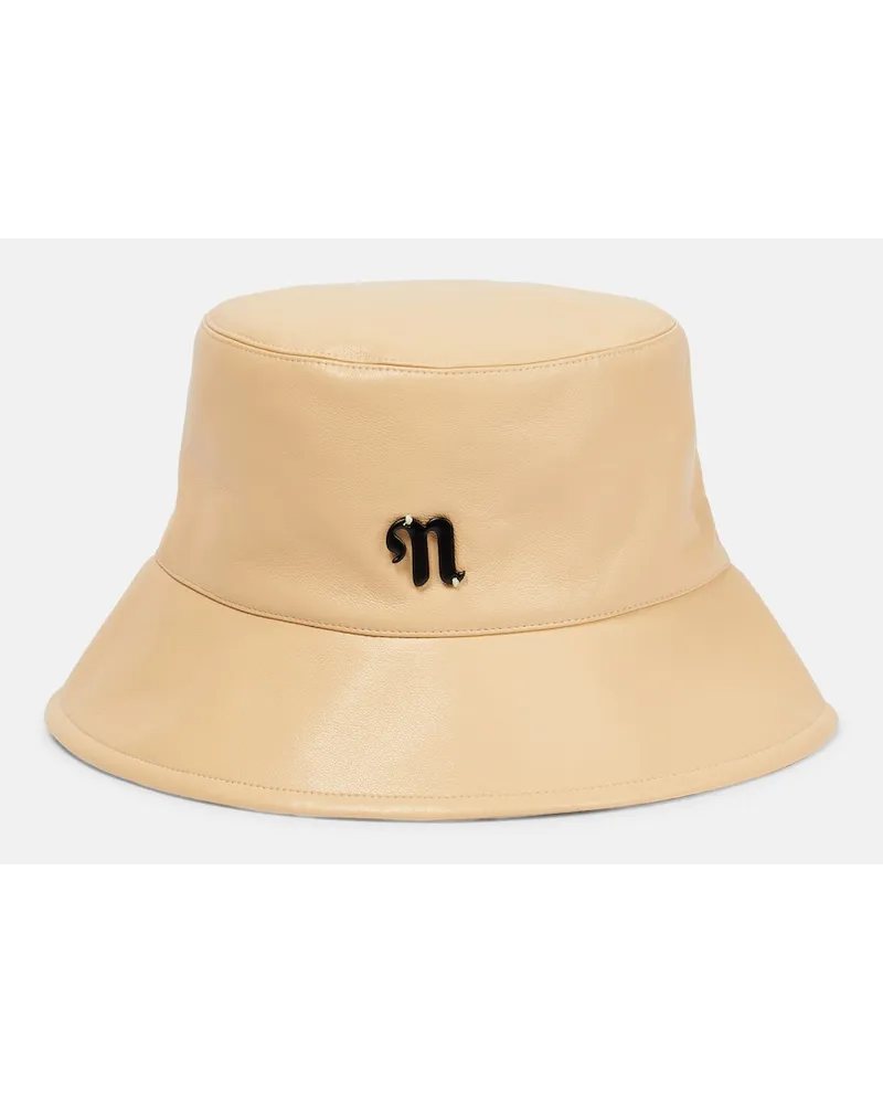 Nanushka Cappello da pescatore Caran con logo Neutro