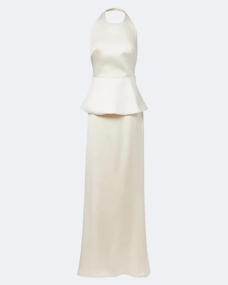 Róhe Róhe Sposa – Abito lungo in satin con baschina Bianco