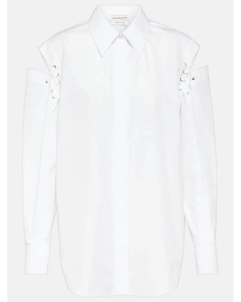 Alexander McQueen Camicia in popeline cotone Bianco
