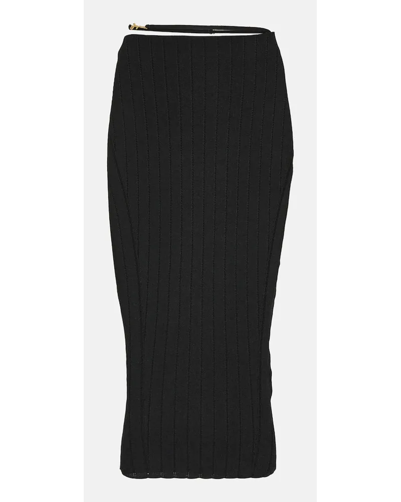 Jacquemus Gonna midi Pralu in maglia a coste Nero