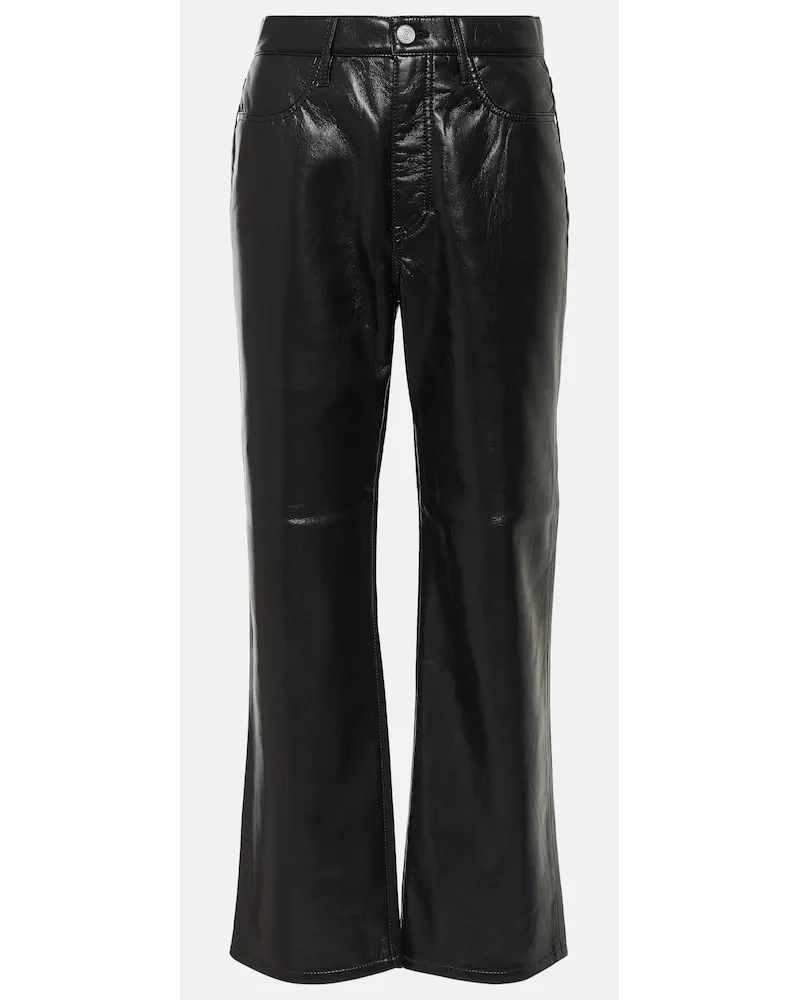 Frame Denim Pantaloni Le Jane in misto pelle Nero