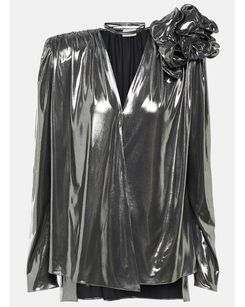 Magda Butrym Blusa metallizzata Argento