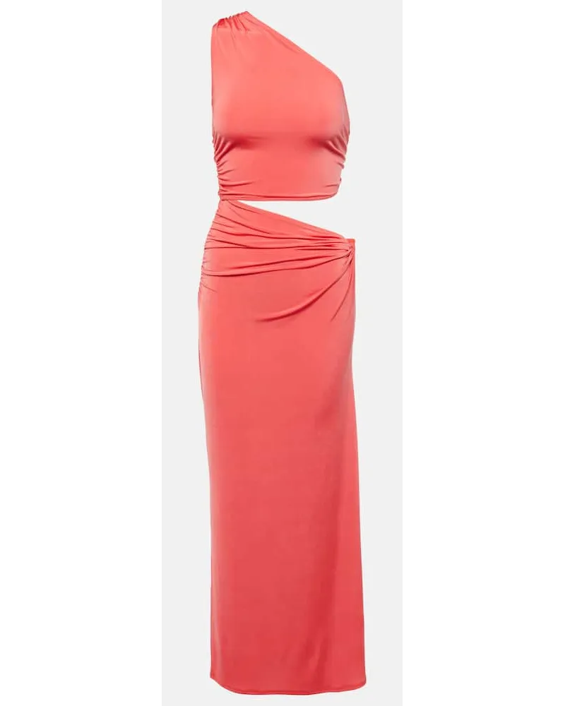 JADE SWIM Abito lungo Yana in jersey con cut-out Rosso