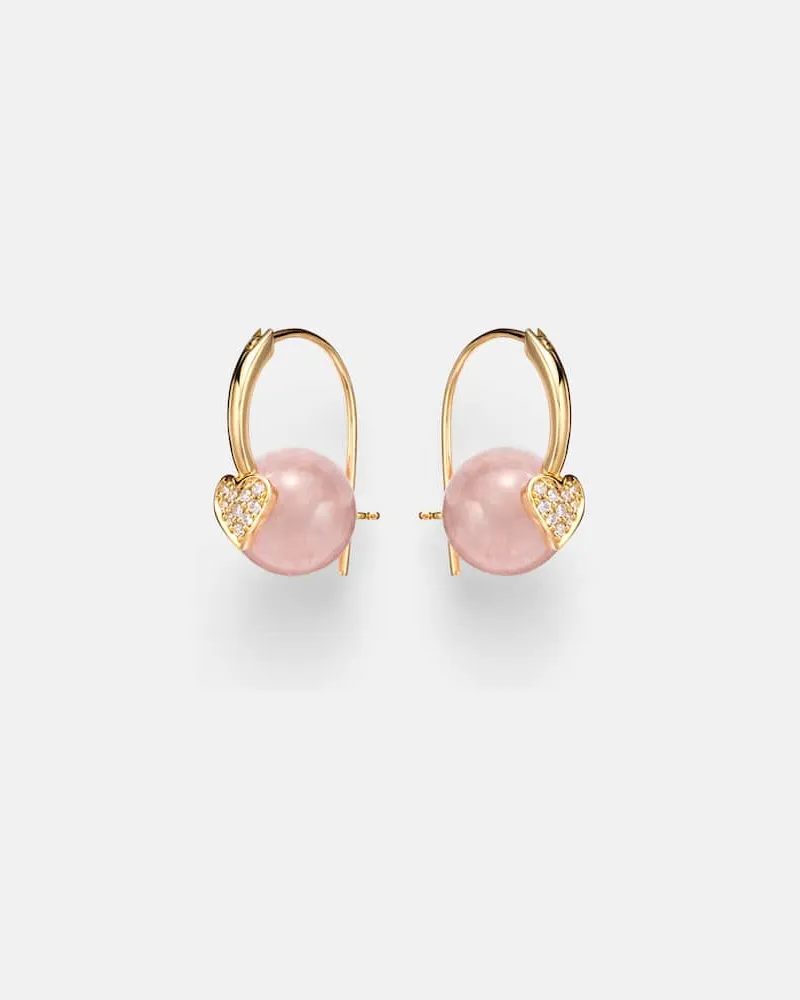 Sydney Evan Orecchini in oro 14kt (585/1000) con diamanti e morganite Rosa