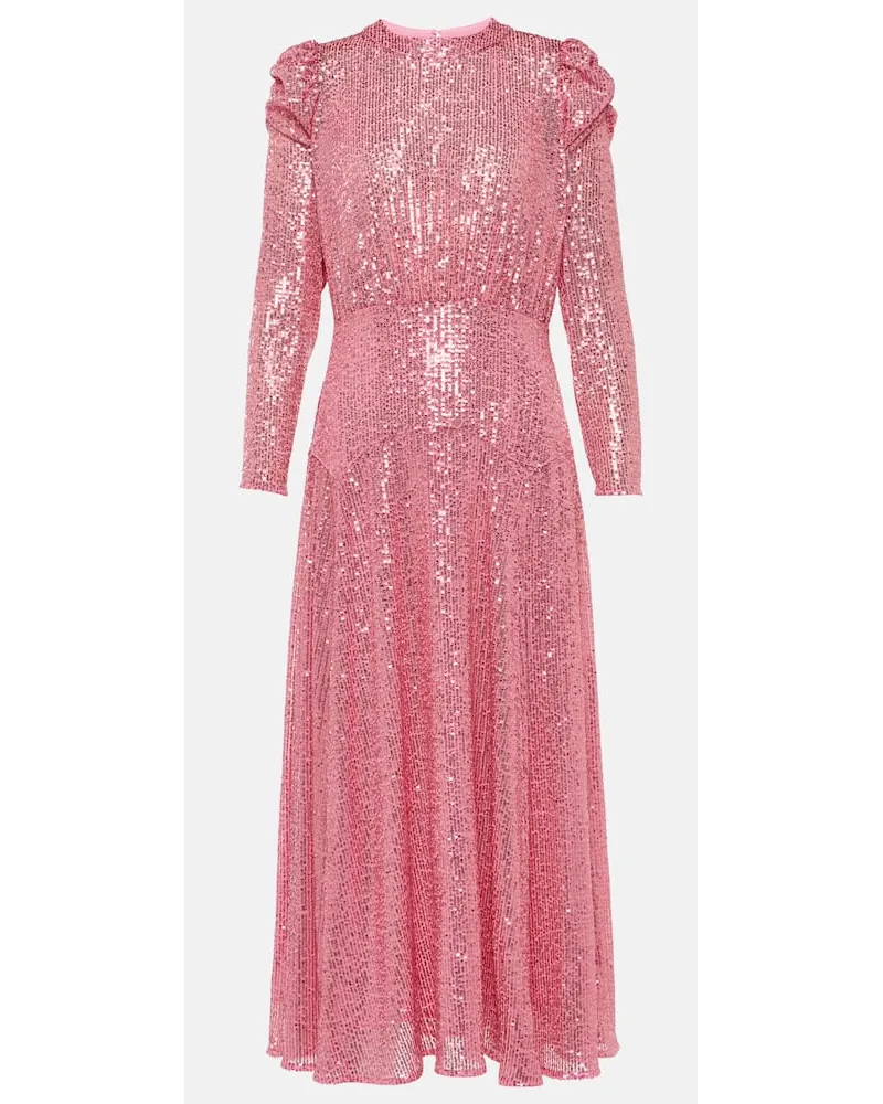 RIXO Abito midi Cerise con paillettes Rosa