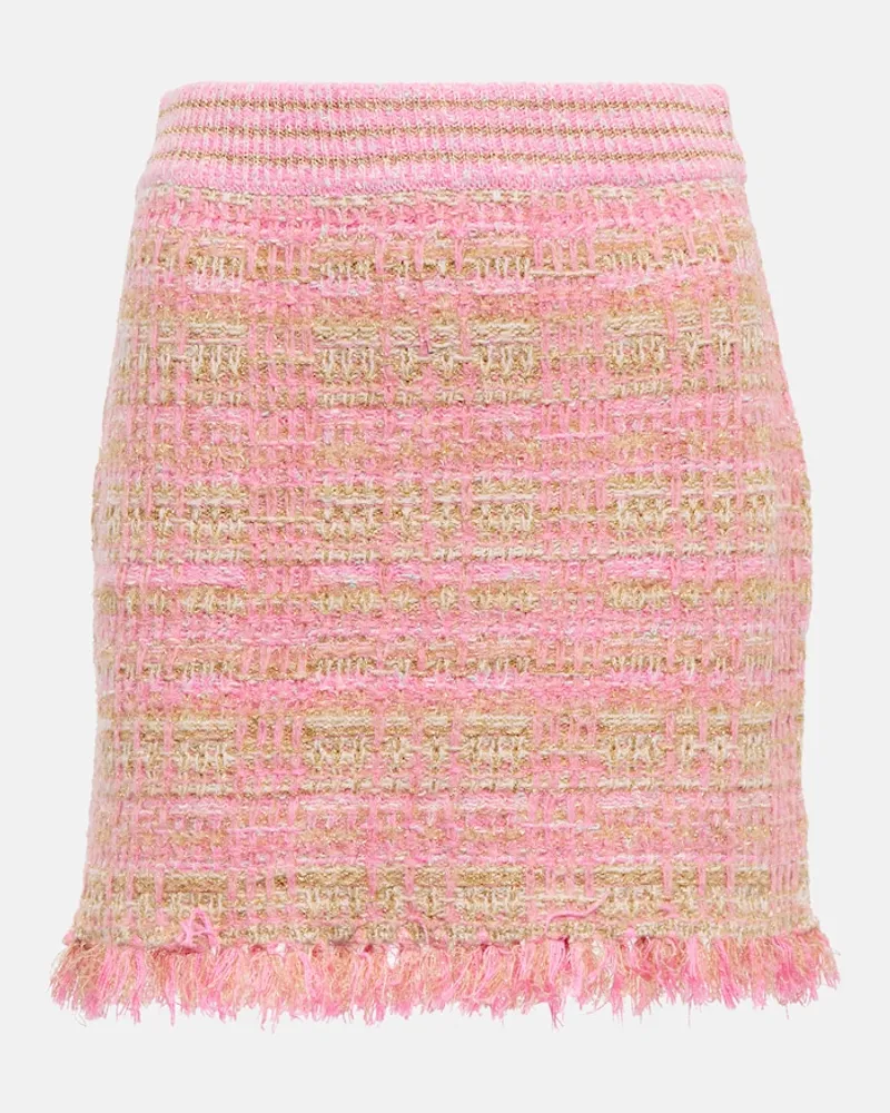 LoveShackFancy Minigonna Balsam in tweed Rosa