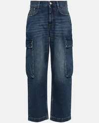 Stella McCartney Jeans cargo cropped a vita alta Blu