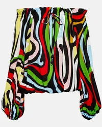 Emilio Pucci Blusa Marmo con scollo bardot Multicolore